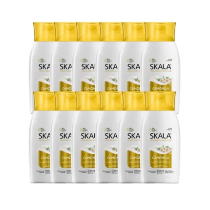 Kit 12 Loção Creme Hidratante Corporal Camomila Vegano Skala