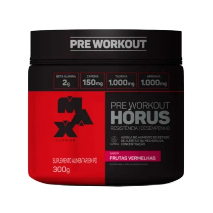 Pré-Treino Max Titanium Hórus Frutas Vermelhas 300g