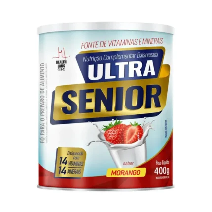 Ultra Senior 400g Morango Vitaminas, Minerais e Nutrientes Projetados para Apoiar A Saúde - Health Labs