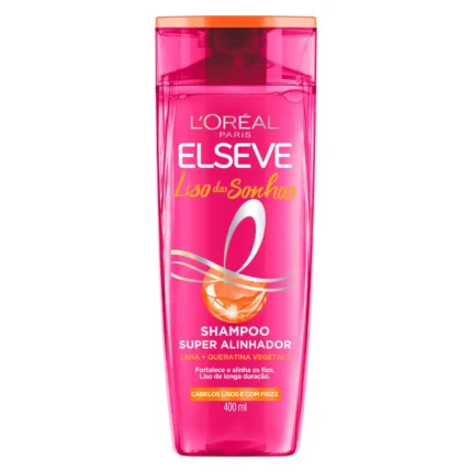 Shampoo Elseve Liso dos Sonhos Super Alinhador com Queratina Shampoo Alisante para Liso Duradouro 400ml