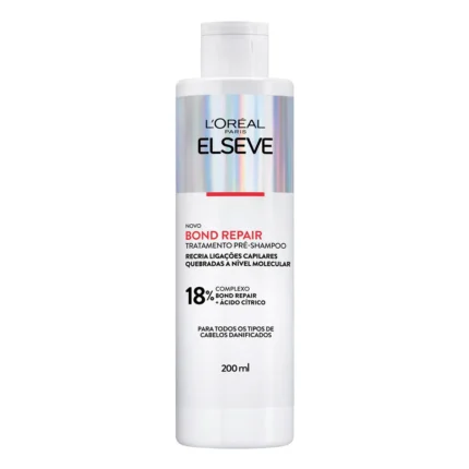 Pré-Shampoo Elseve Bond Repair Tratamento para Cabelos Danificados Reparação Molecular com 18% de Ácido Cítrico 200ml