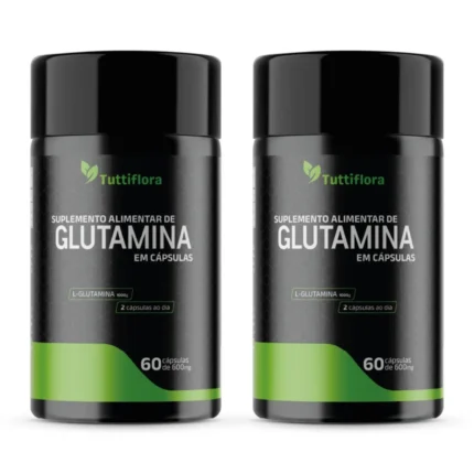 Kit 2x L-glutamina 600mg 60 cápsulas Tuttiflora