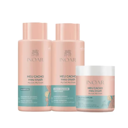 Kit Inoar Meu Cacho Meu Crush Shampoo 500ml + Condicionador 500ml+ Gelatina 500g