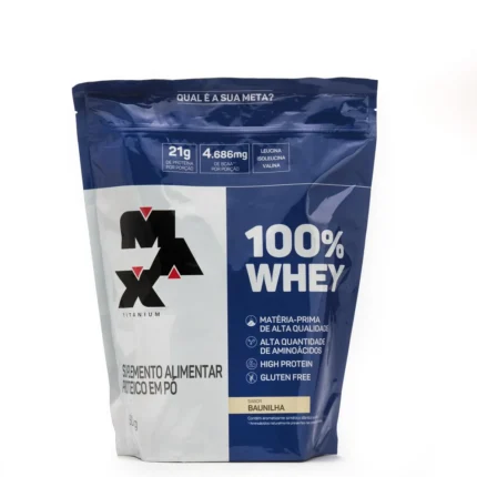 Refil Whey Protein Max Titanium 100% Whey Baunilha 900g