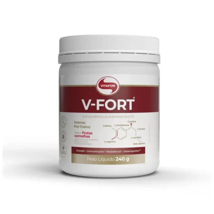 Pré-Treino Intenso Vitafor V-Fort Frutas Vermelhas 240g