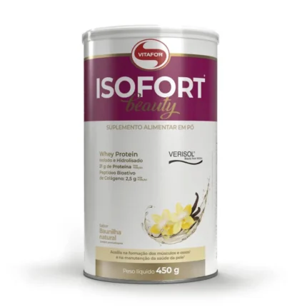 Isofort Beauty 450G Whey Protein Isolado Hidrolisado Vitafor Neutro